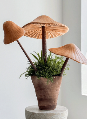 田园仿真PU蘑菇摆件客厅