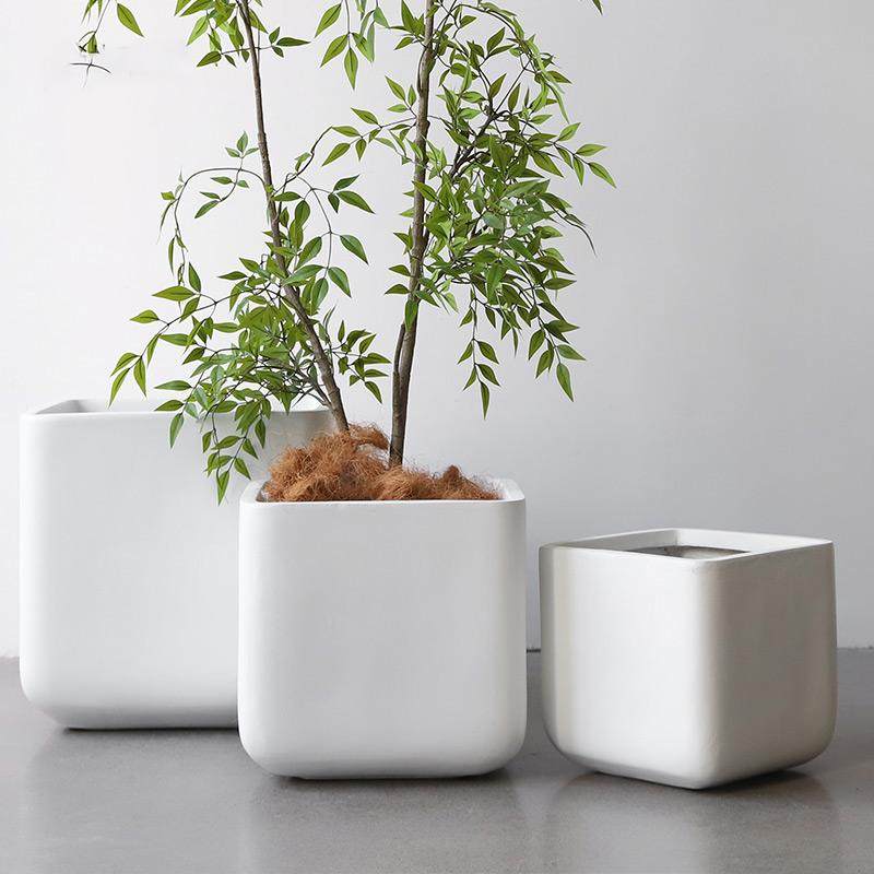 北欧风方形水泥花盆白色透气简约花器室内外花园客厅大型绿植高级,家居饰品,花盆,淘宝优惠券,粉丝福利购,淘宝优惠卷