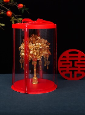 新款纯金色手捧花材料包中式婚礼新娘秀禾服权杖送闺蜜结婚礼物