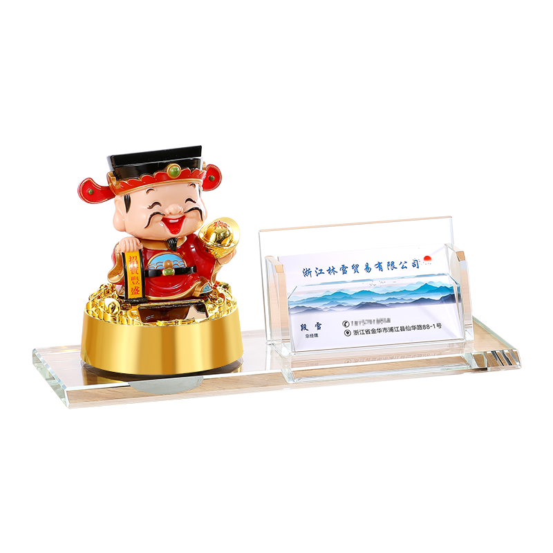 商务桌面办公水晶名片盒名片架名片座创意精品高档收纳盒个性定制logo男女装名片盒子个性前台放名片盒子摆台