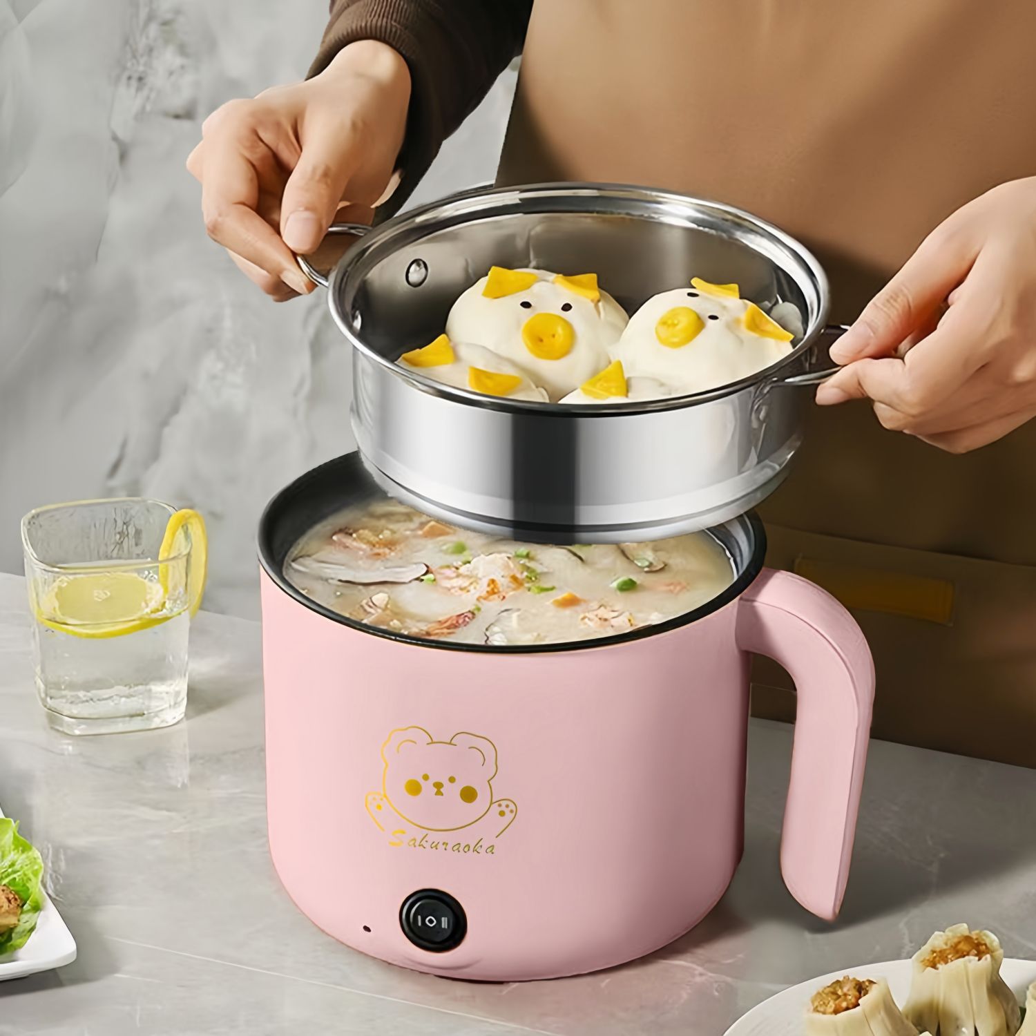 电煮锅家用多功能一体式电火锅宿舍学生煮面电炒锅电热锅电饭煲