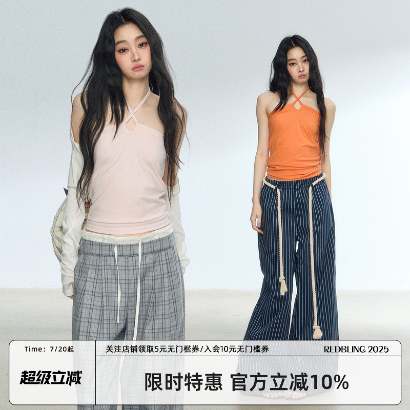 RedBling 原创设计多色挂脖性感修身收腰抹胸背心内搭打底上衣女