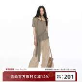 原创设计新款 美式 复古廓形立体休闲裤 RedBling 宽松直筒拖地裤 女