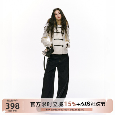 redbling2024冬季新品毛领外套