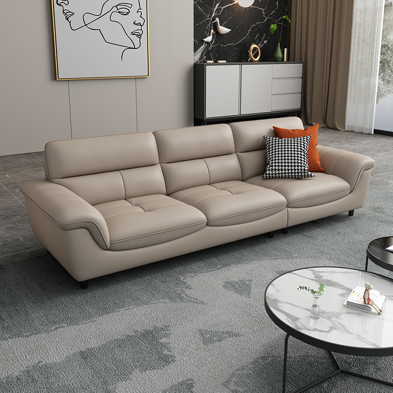 岚瑟琳现代极简头层牛皮真皮沙发