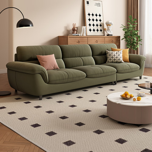 岚瑟琳奶油风防水防污猫折布沙发