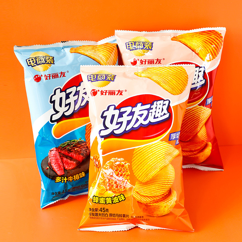 好友趣薯片泡菜味蜂蜜黄油原切薯条儿童休闲膨化零食品马铃薯片