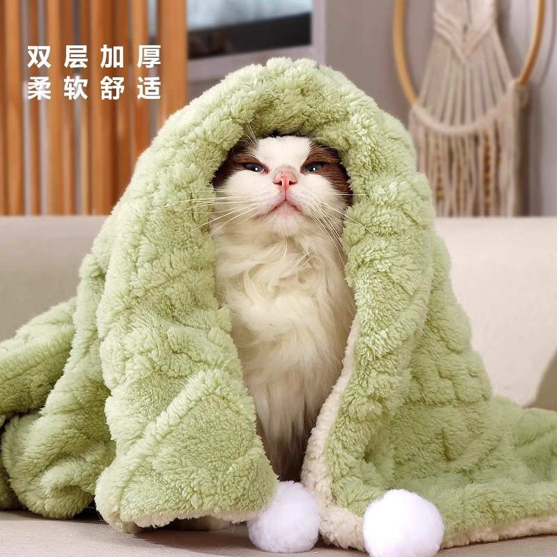 宠物毛毯冬季保暖猫咪毛毯子四季通用猫咪睡垫猫窝猫垫双面使用
