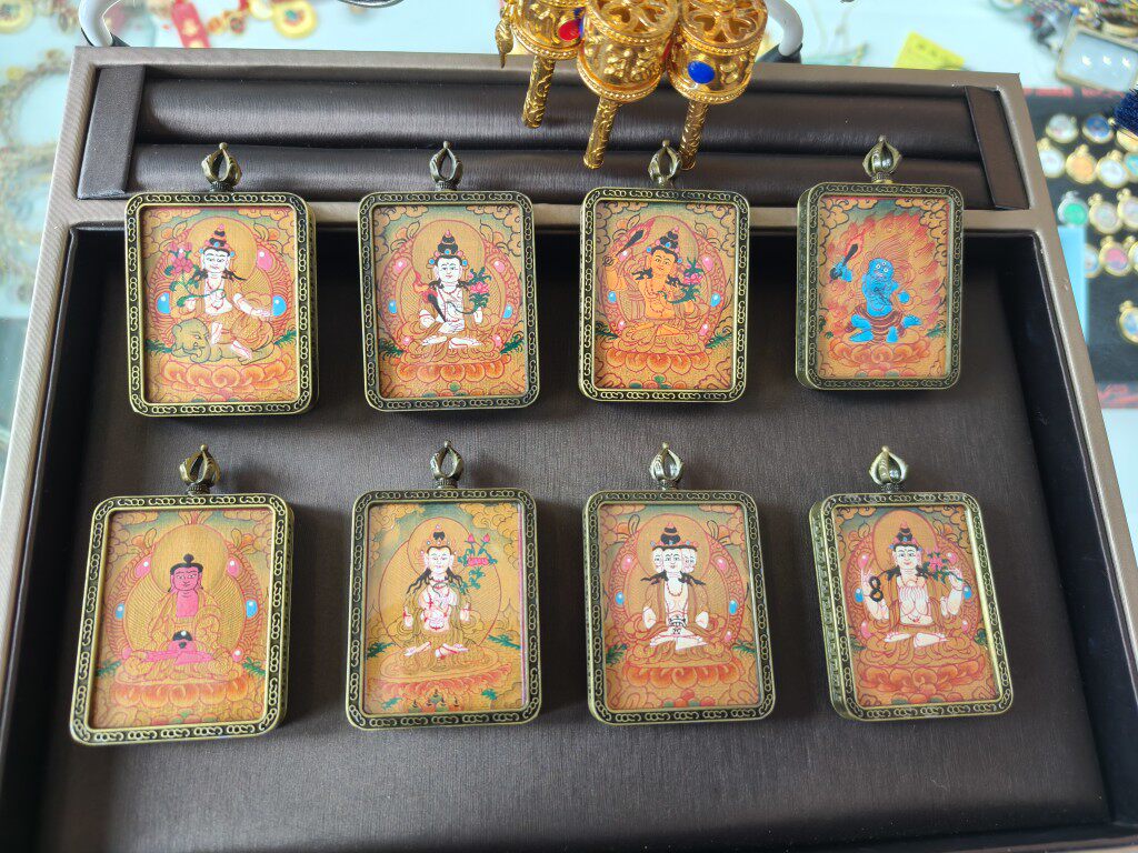 【特价】纯手绘金唐12生肖八大本命佛手绘绿度母数量有限拉萨直发