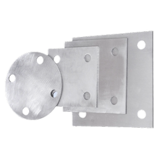 304不锈钢方底板圆孔方板面板楼梯栏杆立柱固定片底板护 预埋件