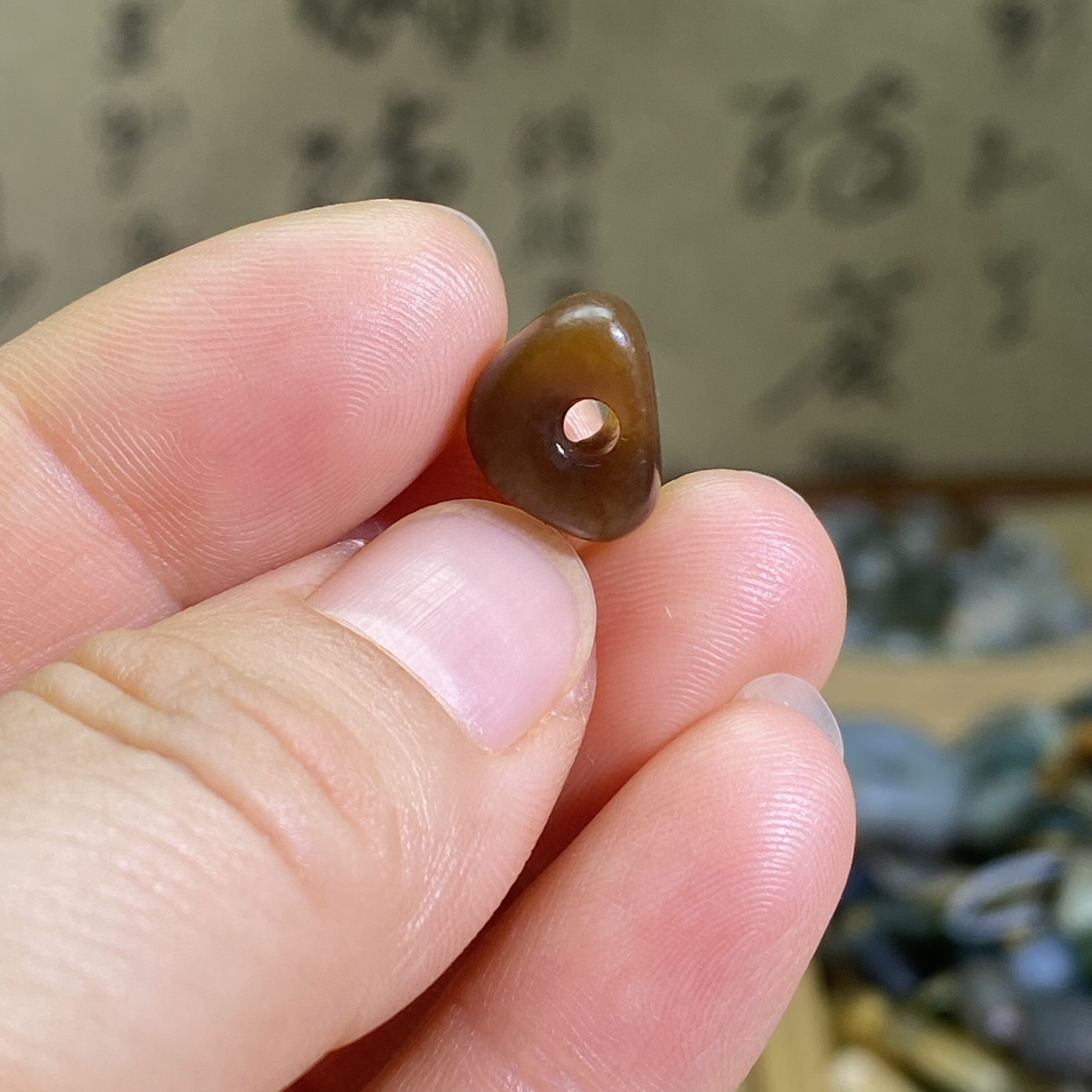 和田玉糖玉随型小扣子配饰复古风老光工艺手编绳手链手串多宝配珠