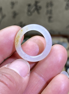 和田玉白玉籽料卡16洒金皮随型戒指复古风戒圈文玩珠串跑环挂饰