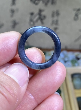 和田玉青花籽料卡17随型戒指跑环复古风文玩珠串手串跑环项链挂饰