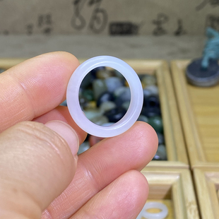 和田玉戒指白玉细条戒圈卡18国风复古文玩珠串跑环玉环锁骨链挂饰