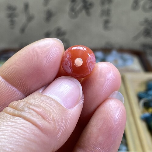 南红玛瑙柿子红随型小珠子扣子配饰复古风手编绳手链项链手串配珠