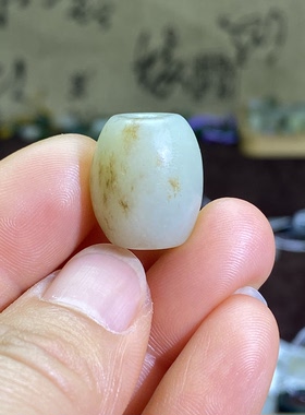 和田玉白玉暖色随型桶珠配饰老光工艺复古风手编绳手串手链配珠