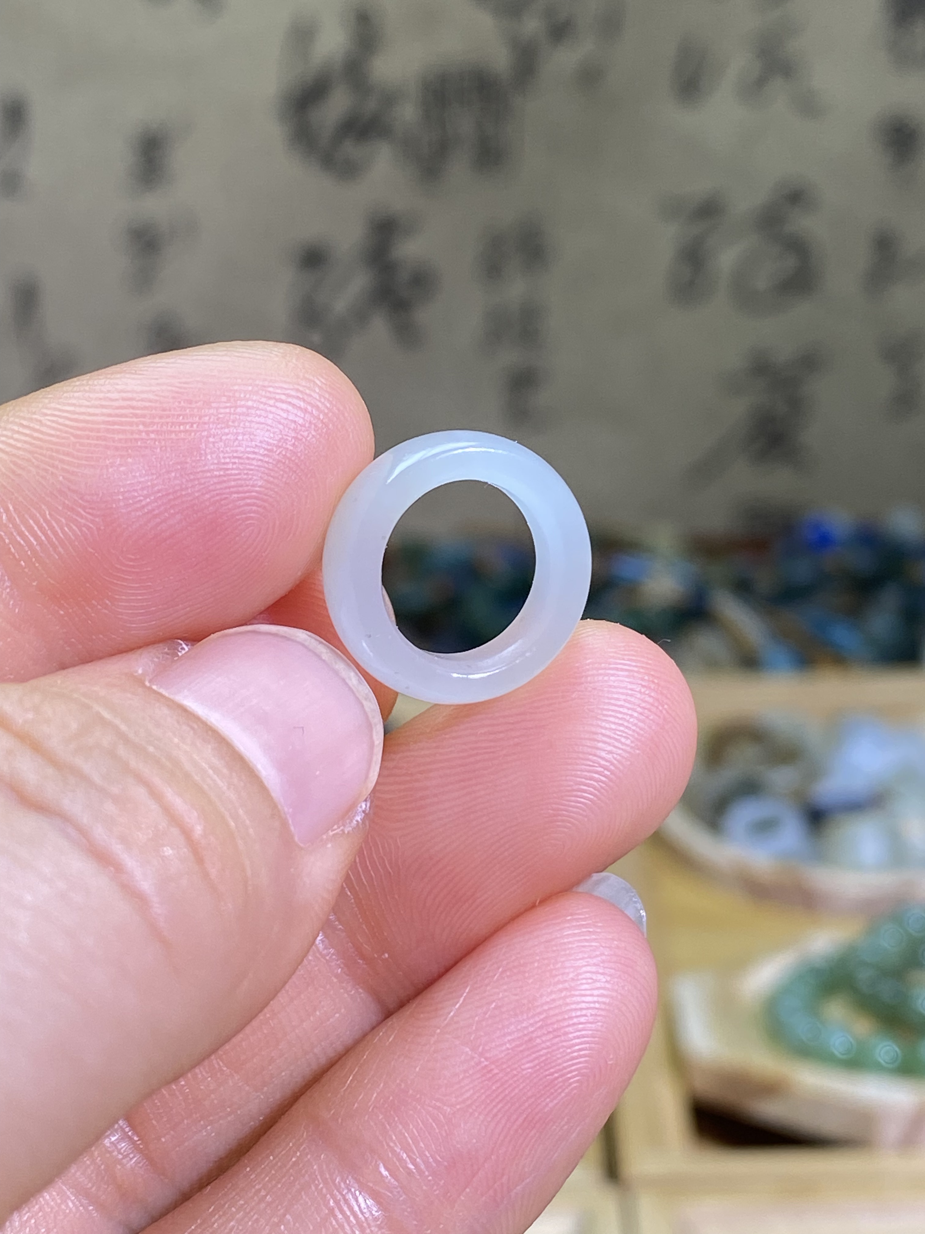 和田玉籽料卡10随型跑环国风复古文玩珠串跑圈玉环锁骨链项链挂饰
