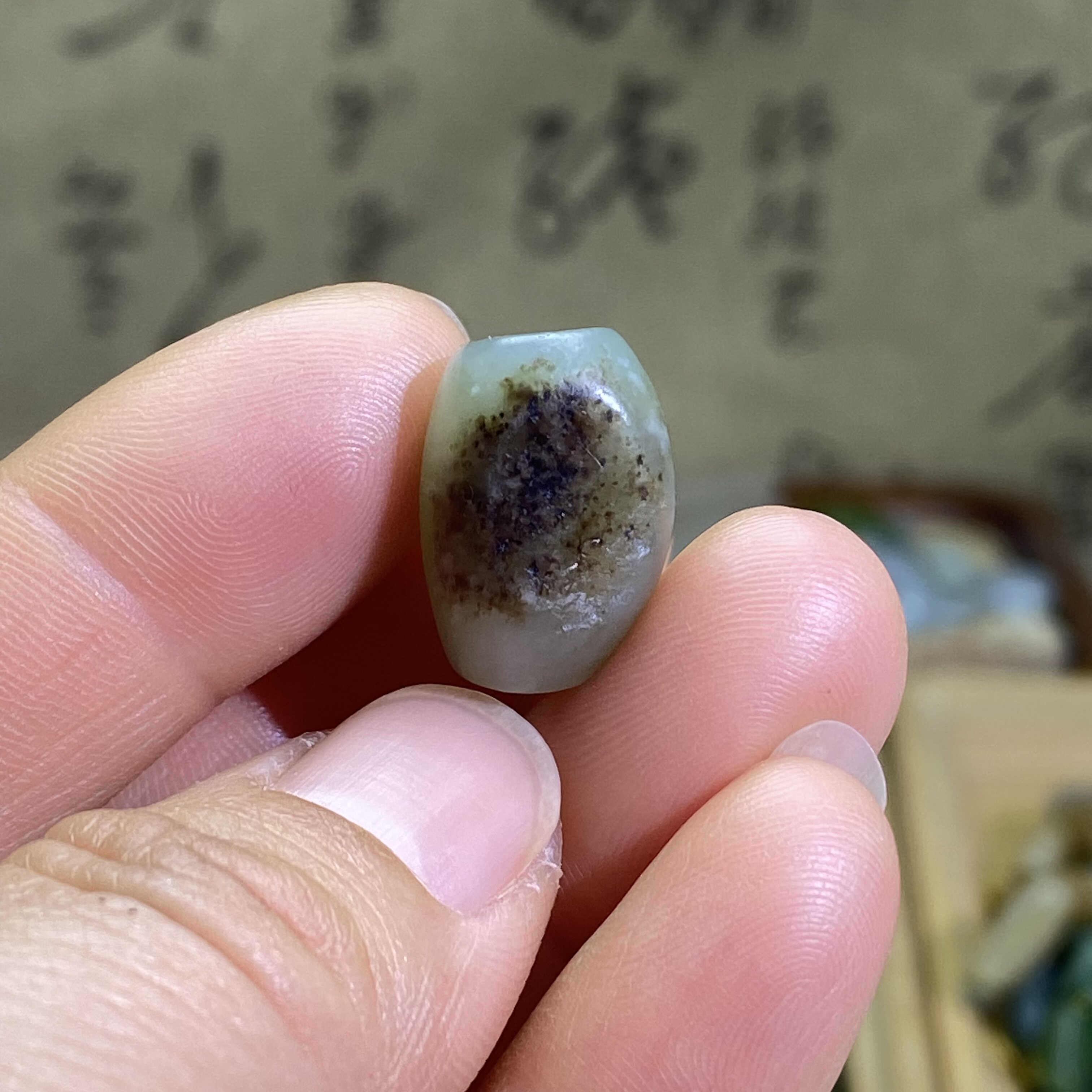 和田玉青白玉籽料随型珠子配饰老光工艺复古风手编绳手链手串配珠