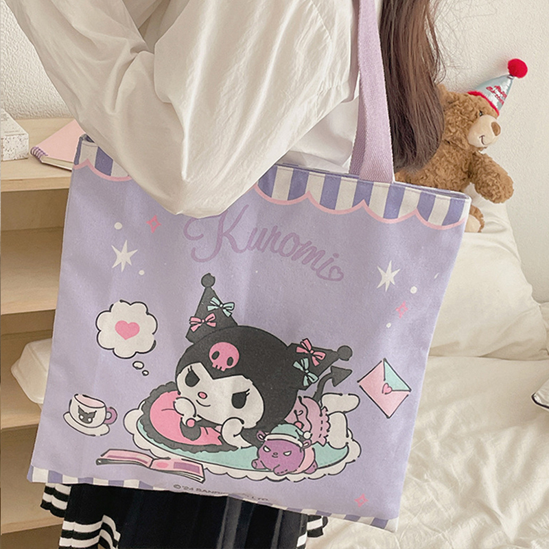 三丽鸥库洛米帆布包包可爱手提袋单肩大容量背包女士大学生上课