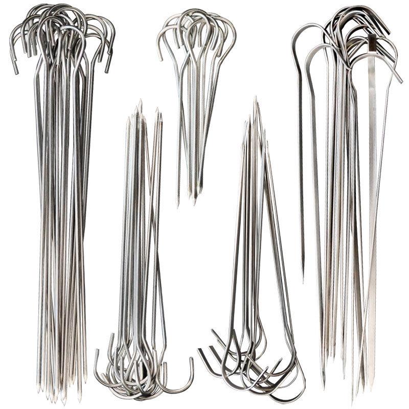 烤箱烤肉签子不锈钢烧烤签9字钩烤肉串签瓦钢鸭脖鹅尾针吊挂签