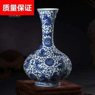 新品 饰品青花瓷插花家居酒柜仿古质量好发 客厅装 手绘花瓶摆件中式