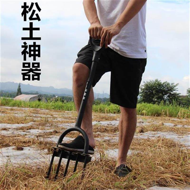 加宽新款耙播种硬地犁田省力钢叉翻地松土神器手把微耕挖土c工具