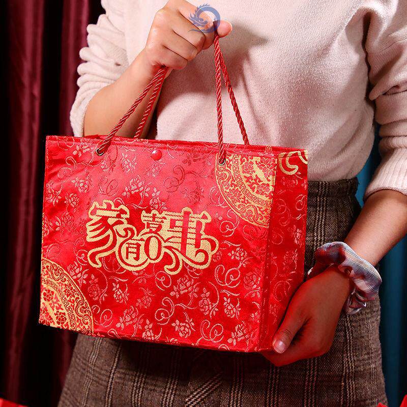 刺绣红包结婚手提定亲彩礼盒婚庆聘礼礼袋聘礼布包20万30万袋钱袋