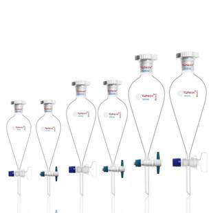 翌哲玻璃梨形分液漏斗滴液密封不漏四氟活塞标准磨口60 125 250i.