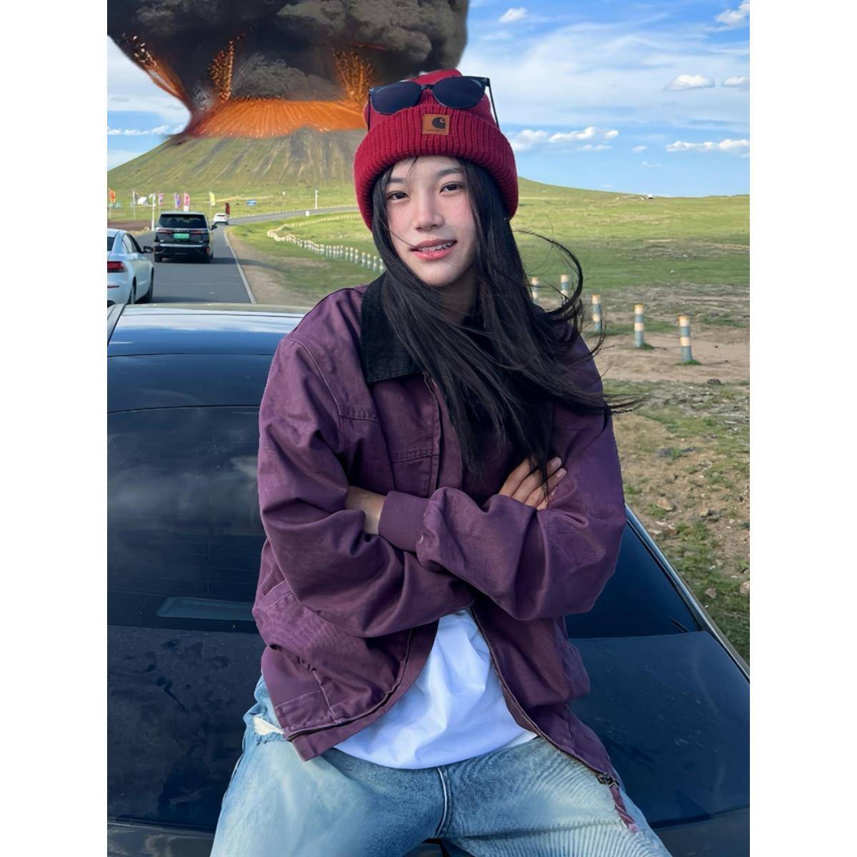 秋季新款上衣外套女2025早秋新款宽松复古撞色夹克小众休闲棒球服