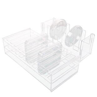 实验室有机玻璃培养皿架 5孔 10孔 培养皿支架放置架 竖放 亚克力透明置物架 60/90/100/120/150mm 可定制