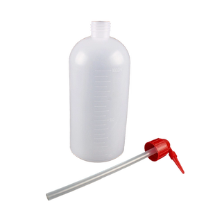 红白头塑料洗瓶经济洗瓶喷壶250 500 1000ml有刻度冲洗瓶清洗瓶挤瓶吹气瓶弯管弯头PE瓶实验室