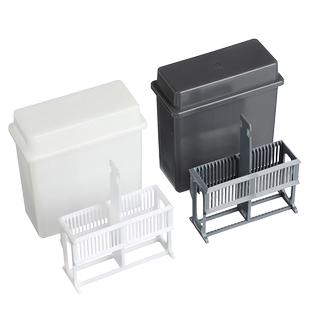 24片/25片/30片装塑料载玻片染色缸染色架(套装) 抗原修复盒染色架免疫组化盒 抗原修复盒组合式染色缸实验室