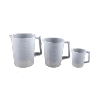 塑料烧杯实验室量杯带刻度烧杯带把手实验器材100/250/500/1000/2000/3000/5000ml