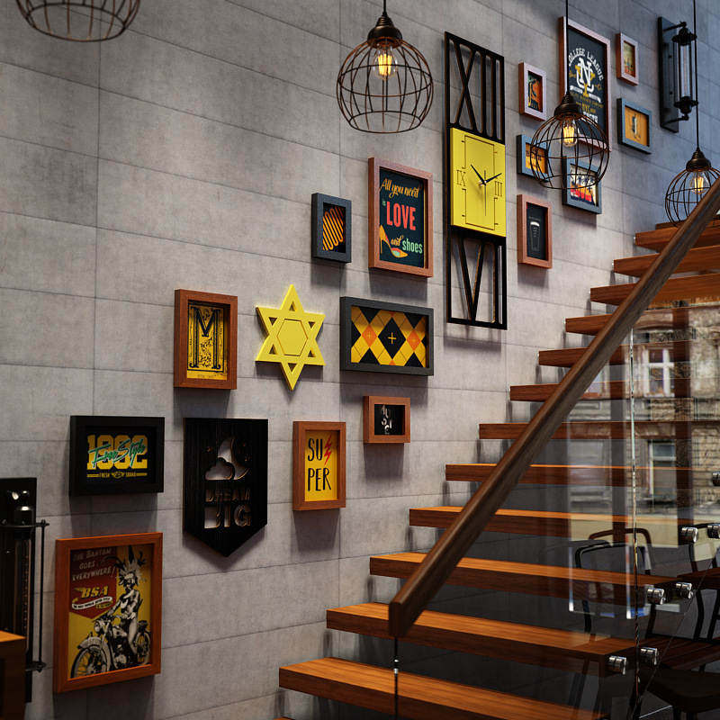 楼梯餐厅壁挂不规则复古墙饰挂件厅墙饰立体复古装饰墙面创意装饰