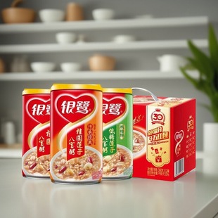 银鹭八宝粥桂圆莲子360g大罐装 低糖 早餐速食粥五谷杂粮混合整箱装