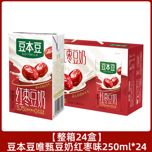 豆本豆唯甄红枣豆奶250ml*24盒