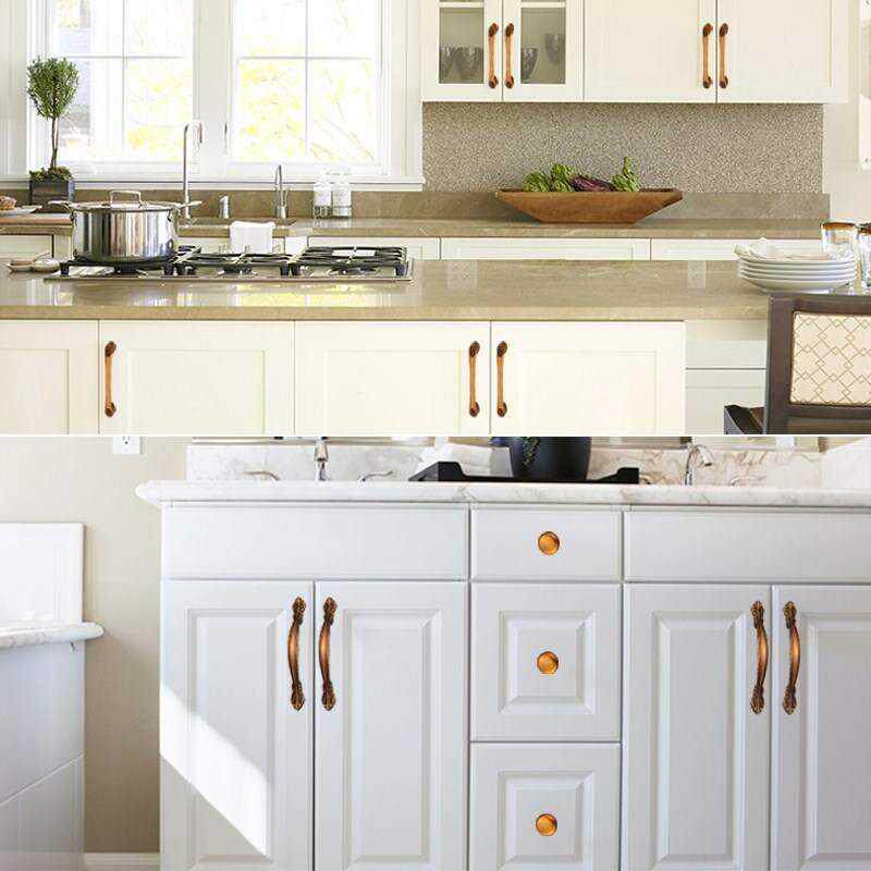 美式拉手橱柜衣柜门小拉手现代简约欧式黄古铜抽屉家具五金门把手