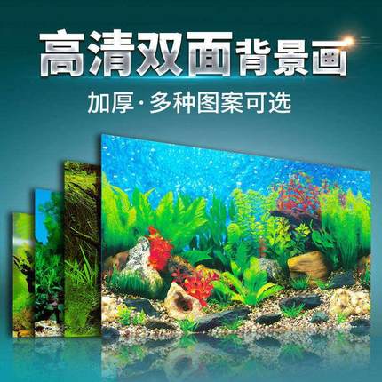 鱼缸背景板鱼缸背景画纸高清图3D立体鱼缸背景画水族贴纸鱼缸壁纸