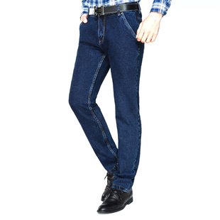 苹果牛仔裤男款香港美丽新中年休闲宽松直筒中腰免烫纯棉长裤促销