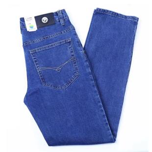 秋冬季美国品牌苹果牛仔裤男正品高腰纯棉宽松大码直筒中老年长裤