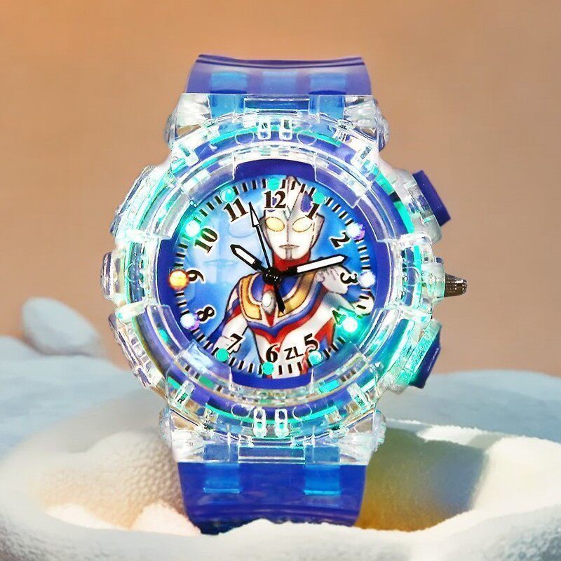 儿童卡通手表电子表发光奥特英雄塑胶艾莎幼儿园男孩女孩手表玩具