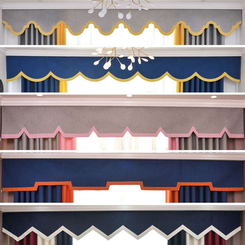 窗帘窗幔帘头幔头成品自粘魔术贴卧室装饰窗帘头窗蔓幔子北欧款式