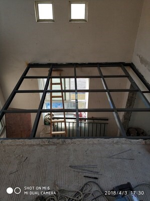 合肥钢结构隔层搭建楼梯花纹板复式现浇混泥土阁楼阳光房槽钢木板