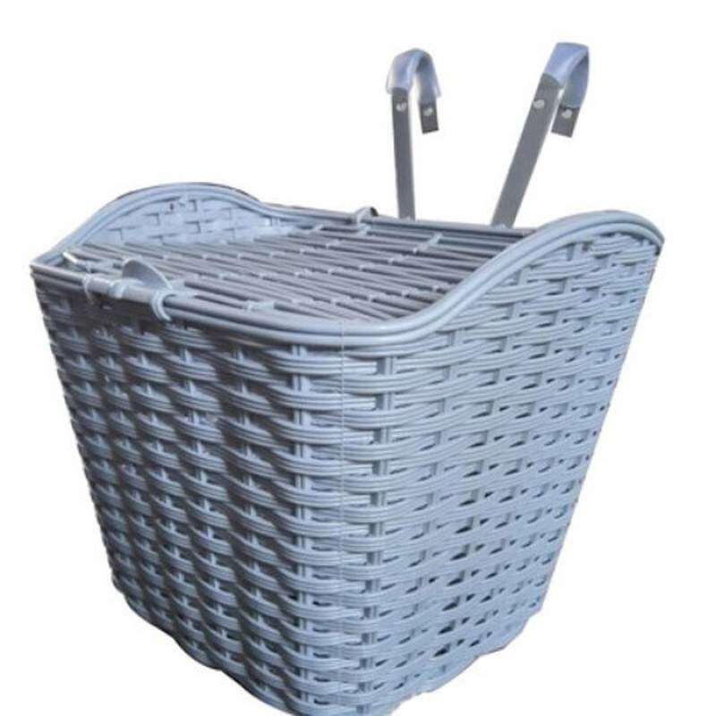 通用自行车布篮子 前车筐 带盖 实用复古挂蓝挂篓 买菜电动车前兜