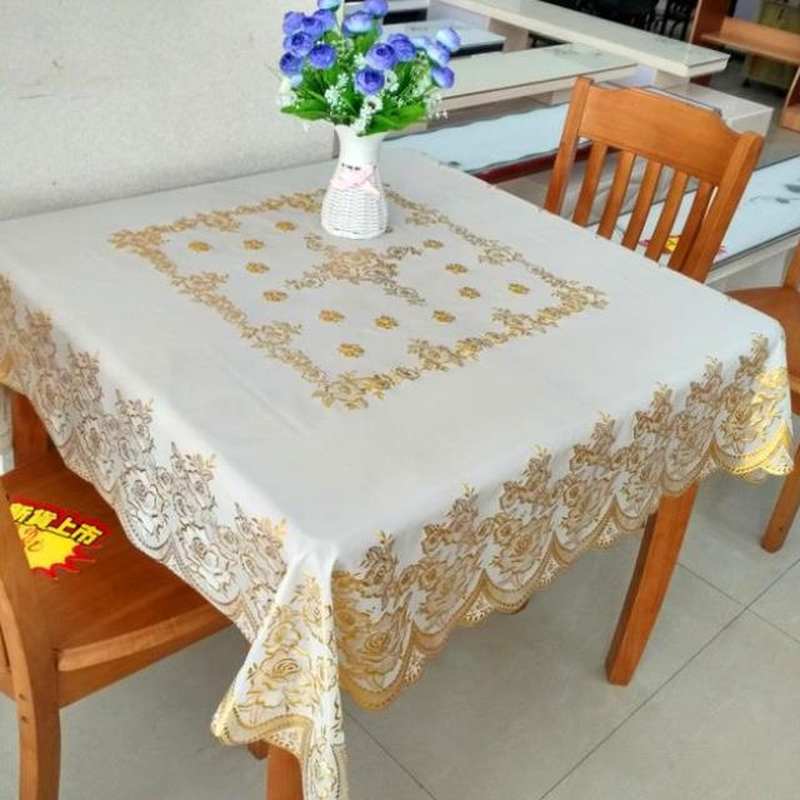 吃饭四方形四方桌加厚台垫椅套胶垫布艺新中式餐桌布台布蕾丝新款