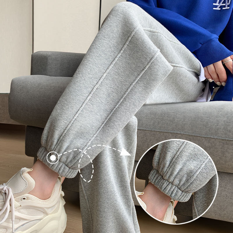 运动裤子女新款春夏季宽松休闲小个子束脚九分萝卜卫裤