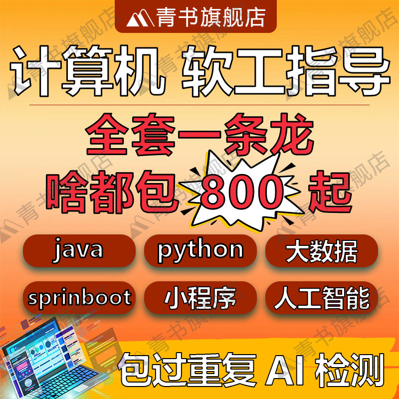 计算机Python全套一条龙Java程序设计大数据软件工程项目系统躺过 - 实物图