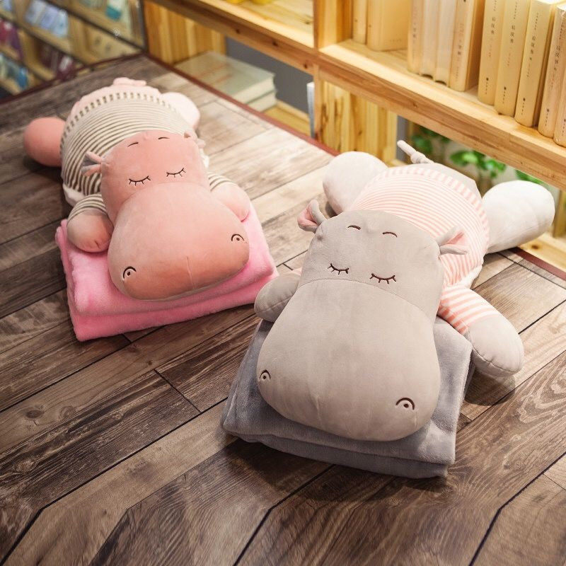 河马暖手抱枕被子两用靠垫汽车办公室三合一空调毯子午睡枕头女男|ruв категории домашний ткань, подушка/подушка - от Buy2taobao.com для оказания профессиональной услуги покупки агента Taobao