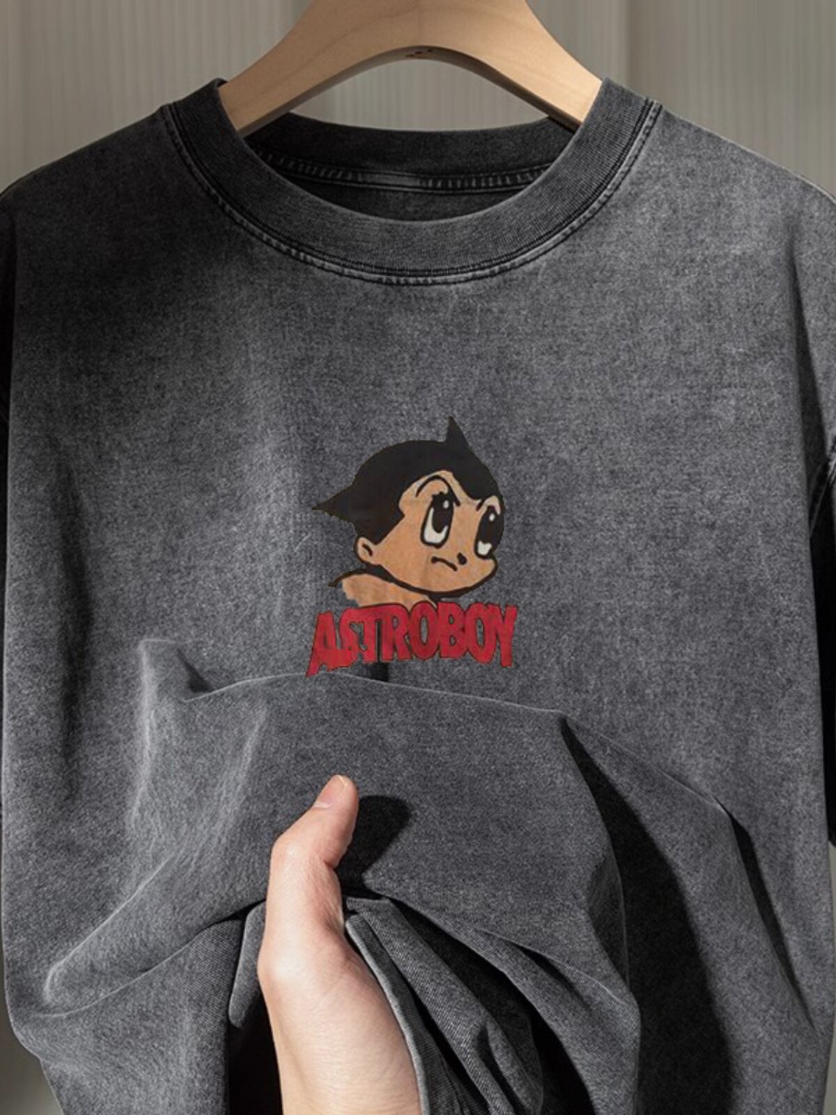 대외무역상품의 확실한 유출 조수 브랜드 워시 앤 디스트레스드 여름용 남녀공용 반팔 티셔츠 루즈하고 활용도가 높은 홍콩스타일 상의