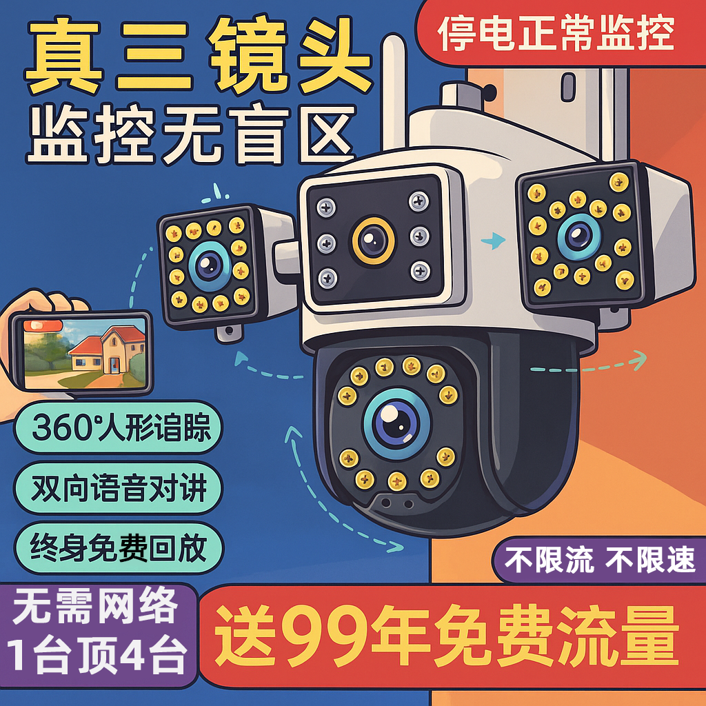 4g摄像头监控器360度无死角